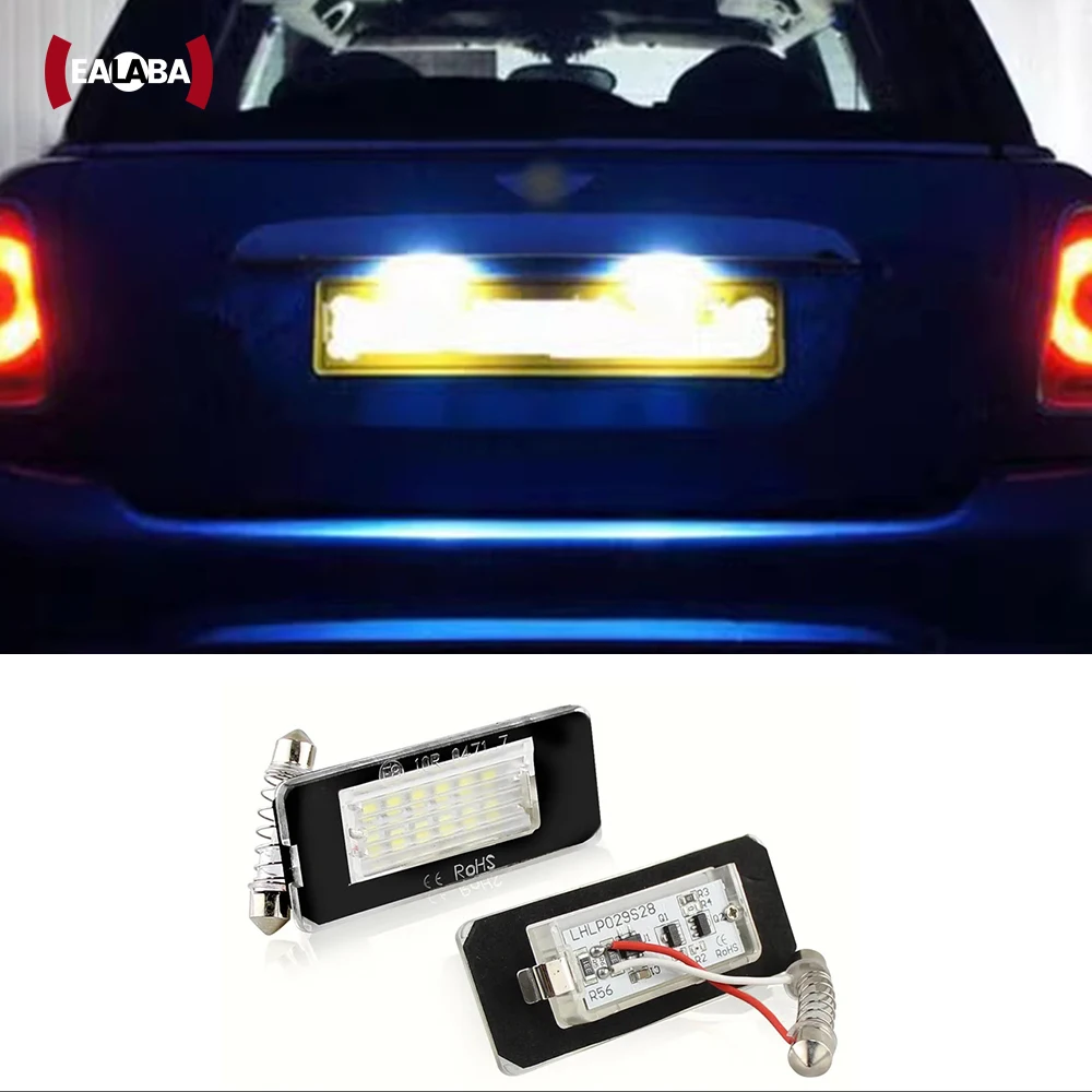 

For Mini Cooper R56 R57 R58 R59 2pcs License Plate Light Led 6000K White Canbus No Error Rear Number Plate Lamp Accessories