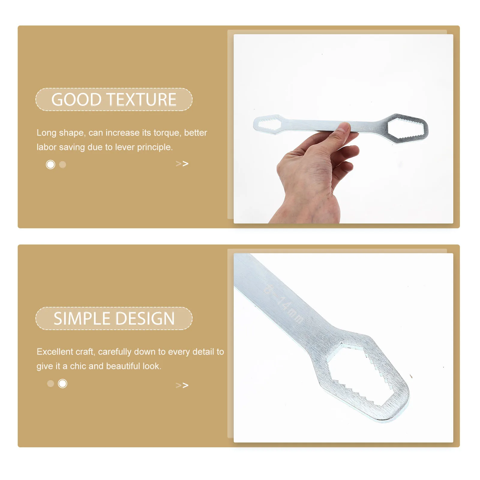 

Universal Wrench 8-24Mm Double-Ended Adjustable Multi-Function Wrench Self Tightening Tool for Repair Maintenance Home