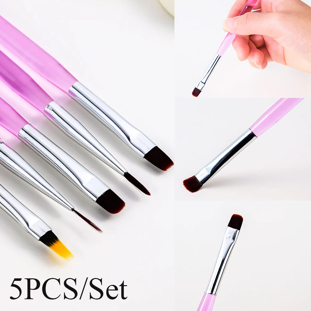 

5PCS UV Gel Nail Brush Liner DIY Painting Pen Manicure Acrylic Drawing Brush for Nail Art Design Nails Tip Display Painting Tool