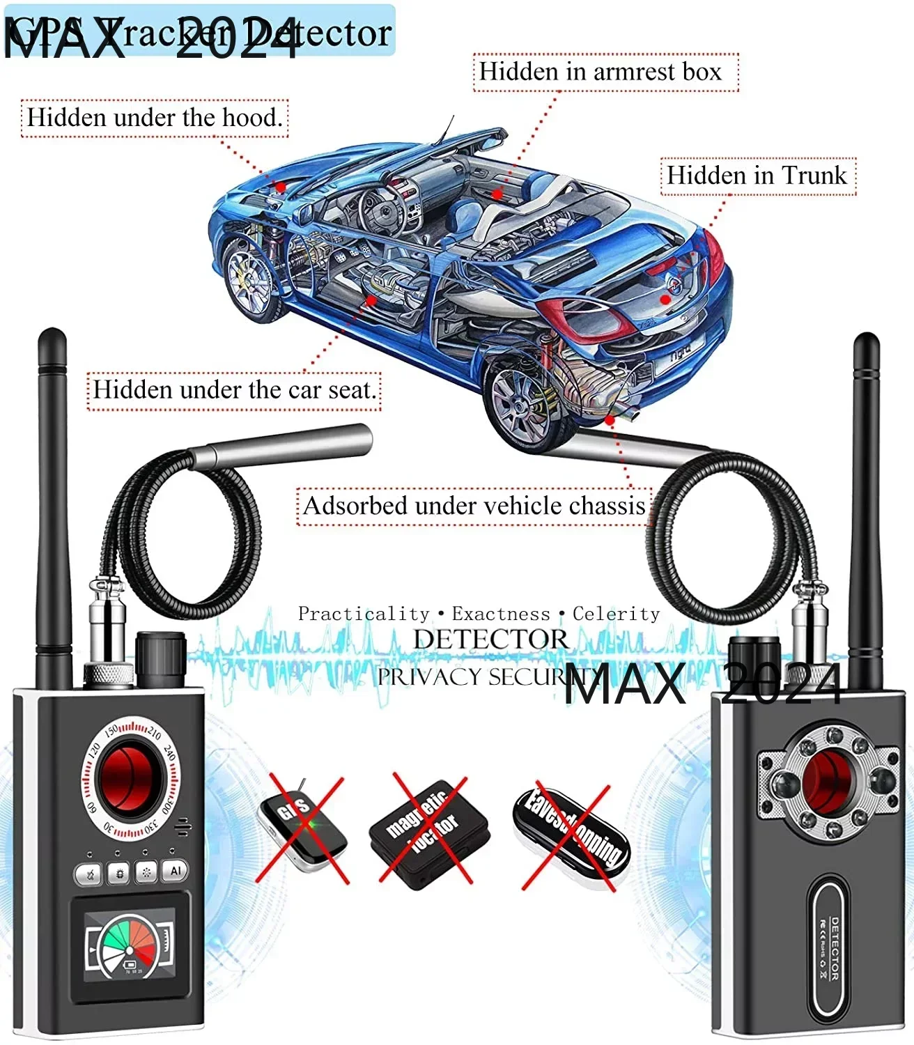 Upgraded Gps Detector Met Lcd Rf Signaal Draadloze Gps Tracker Afluisteren Apparaat Finder