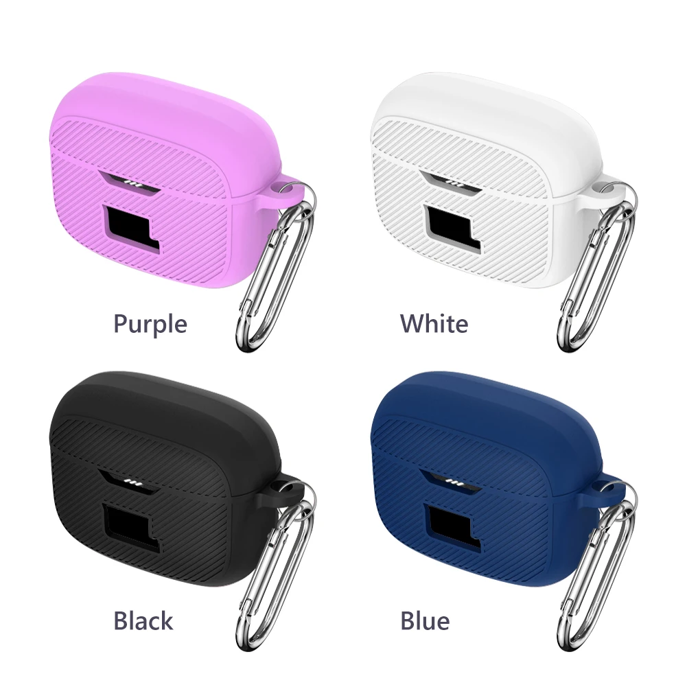 Silicone Headphone Box Case All-inclusive Portable Earphone Sleeve with Hook Waterproof Scratchproof for Tune 230NC for TWS