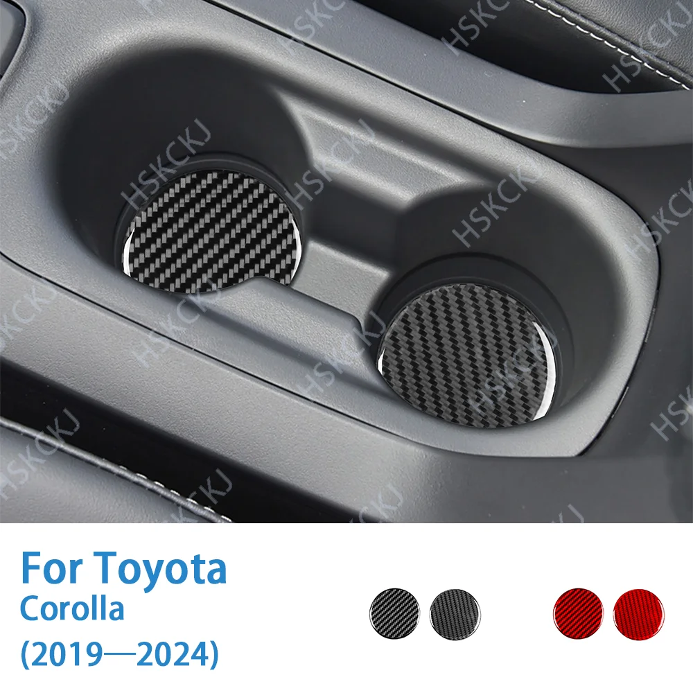 

Carbon Fiber Front Seat Cup Holder Pad Car Interior Accessories Cover Trim Sticker Modification For Toyota Corolla 2019—2024