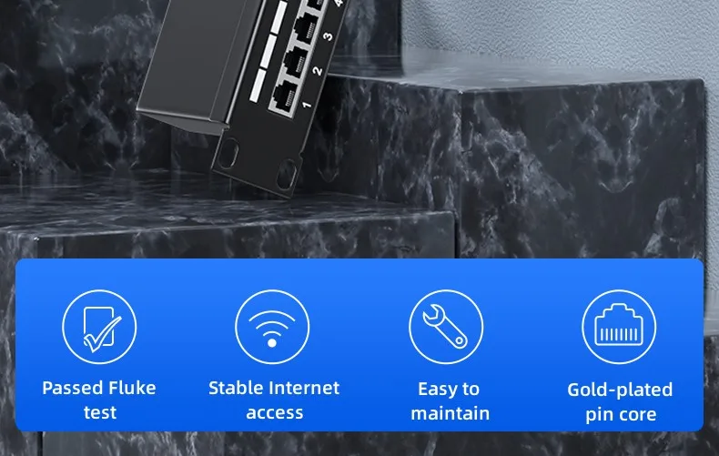 Dtech High Quality Net-work CAT6 Shielded Patch Panel Suitable for Computer Room Wiring Monitoring Center