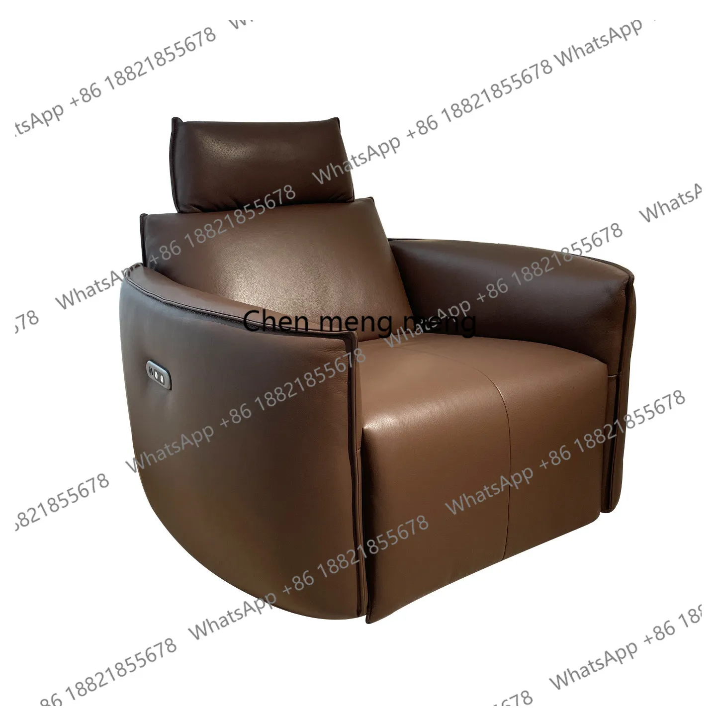 New, all-leather electric function single sofa, simple living room casual rotation, chair