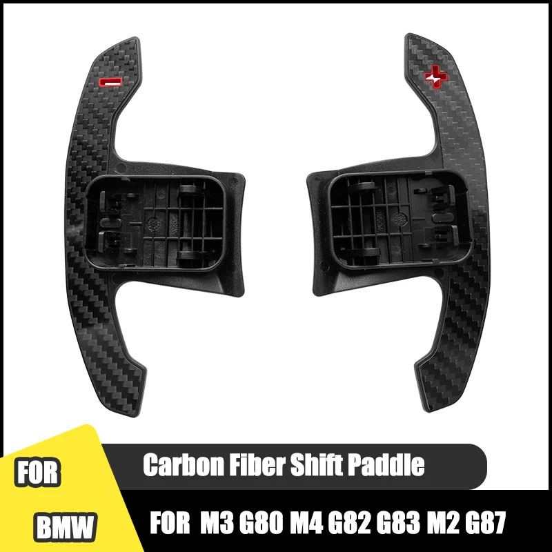 Carbon Fiber Shift Paddle Extensions for BMW G-Chassis, M-Style Large Paddles, Steering Wheel Gear Shifter Paddle Extension Kit