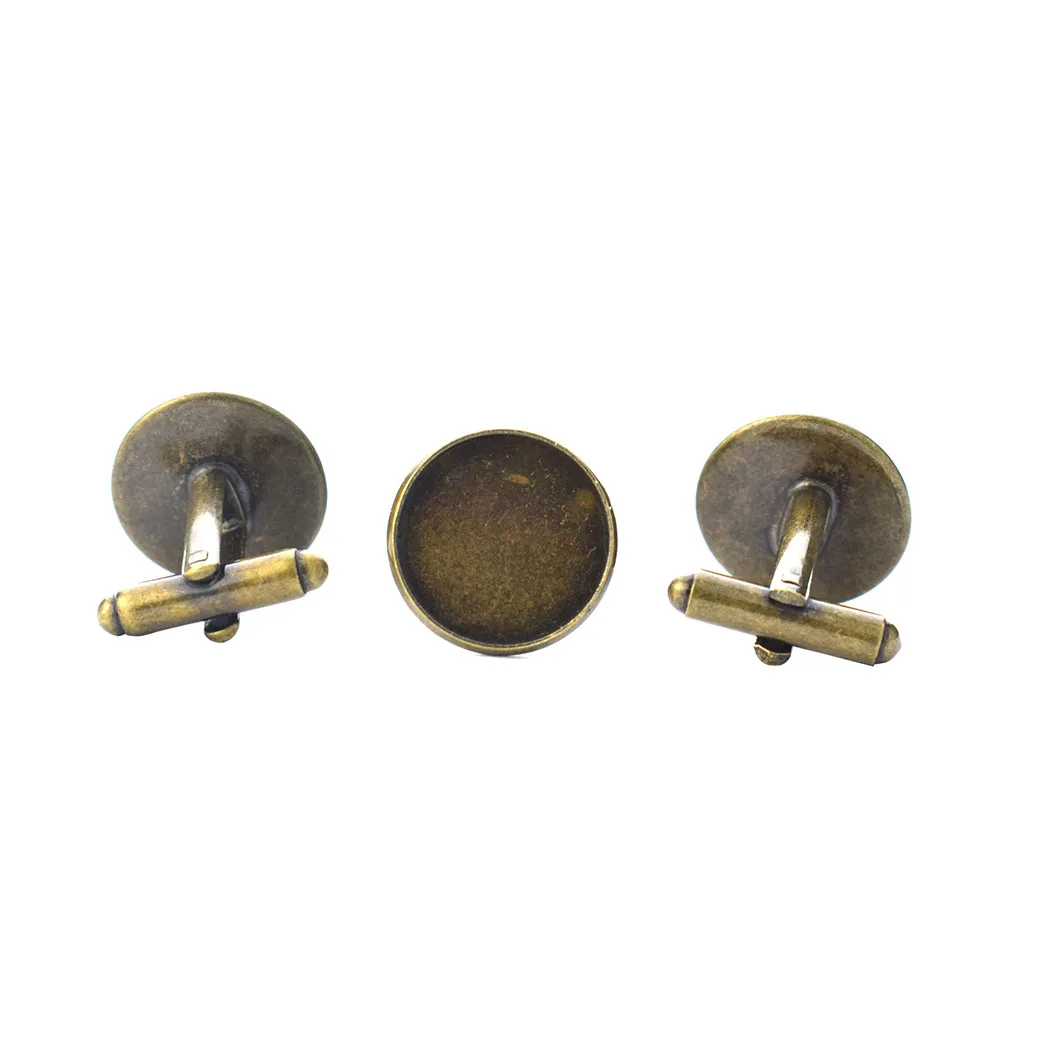 10 PCS Cufflink Base Wholesale: 16mm Stainless Steel Cufflink Base, Suitable for DIY Jewelry Making, Handmade Boyfriend Gifts
