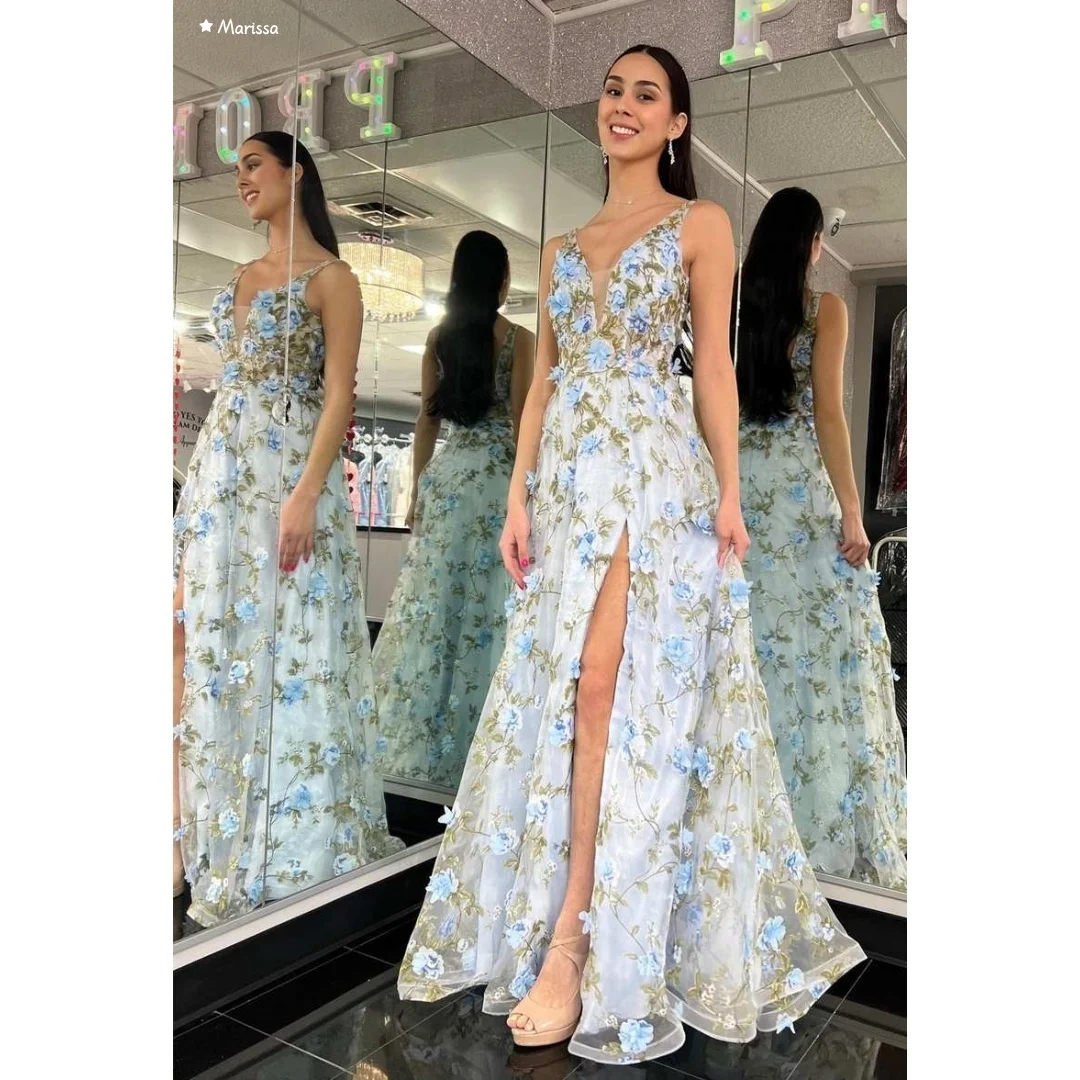 

Marissa Custom Made Evening Dresses Woman Elegant Luxury Women's Elegant Party Dress Line A V-neck Dresses for Special Events