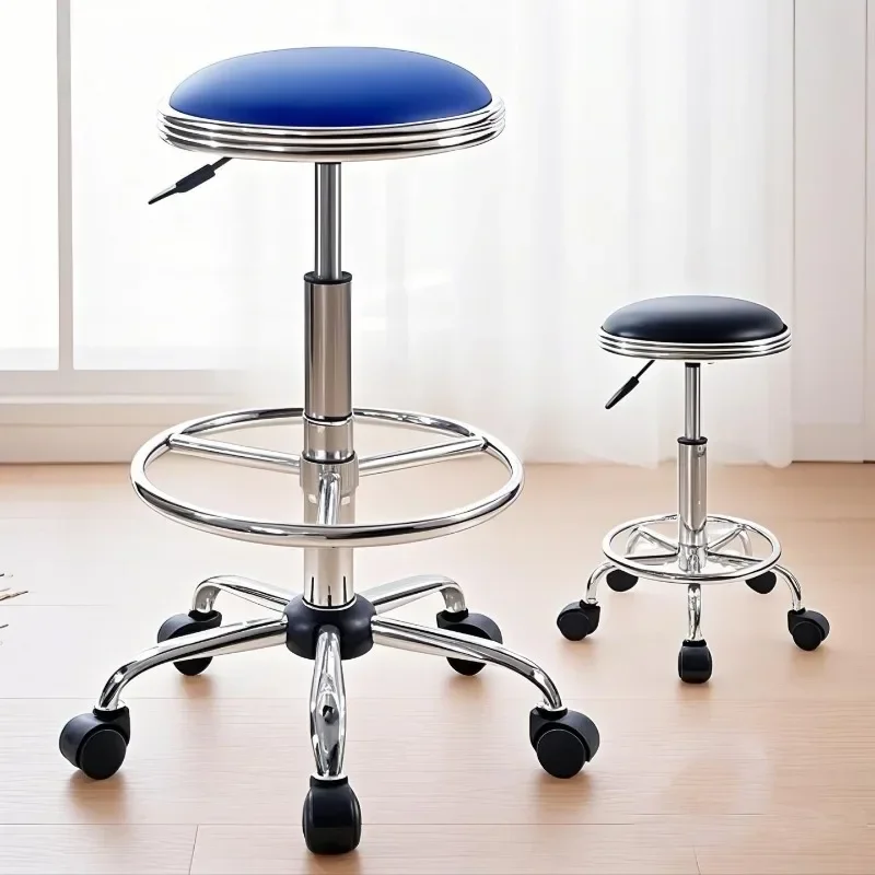 Pulley high-footed stool is suitable for laboratory, hospital workshop work, lifting swivel chair high-footed round stool