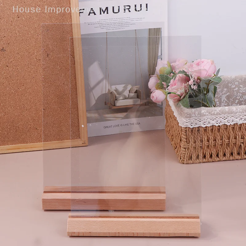 Soporte de letrero acrílico para mesa A4/A5/A6, marcos de fotos transparentes de doble cara, soporte de letrero, menú, tarjetas de exhibición de recetas, letrero