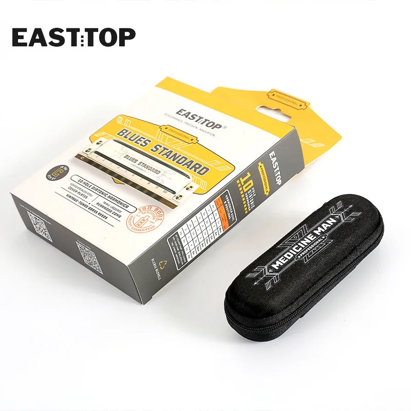 EASTTOP PRO10 Harmonica Music Instruments Key of C 10 Holes Chromatic Instrumentos Musicales Chromatic Competitive