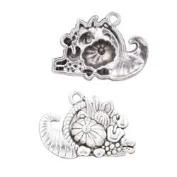 6pcs Charms Cornucopia Thanksgiving 28x20mm Antique Making Pendant fit,Vintage Tibetan Silver color,DIY Handmade Jewelry