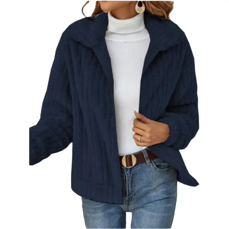 2024 Autumn and Winter New Plush Cardigan Lapel Short Jacket Traf 2024 Woman New in Outerwears Cozy Coats for Women Deals Trf