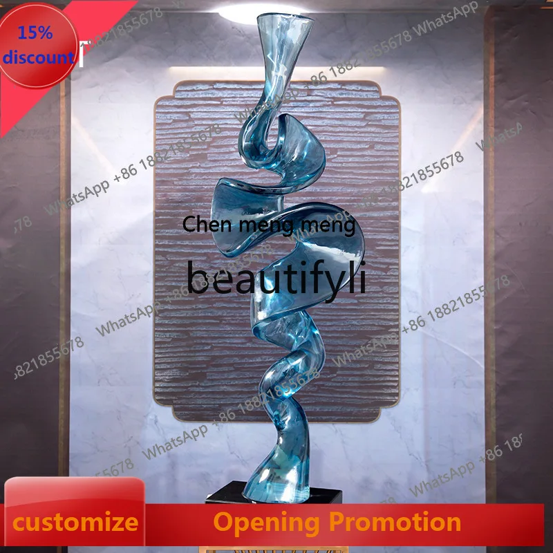 

B7304 ss 1.2 meters large sculpture modern art ornament transparent resin living room floor ornament