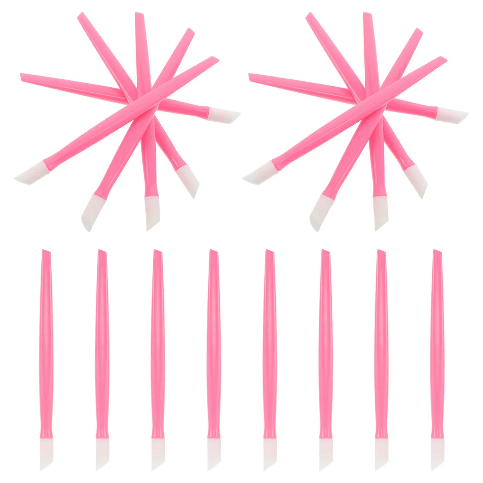 Nail Art Cuticle Pusher 100Pcs Rubber Manicure Stylus Pens for Stickers Rhinestone Dotting Picker Applicator