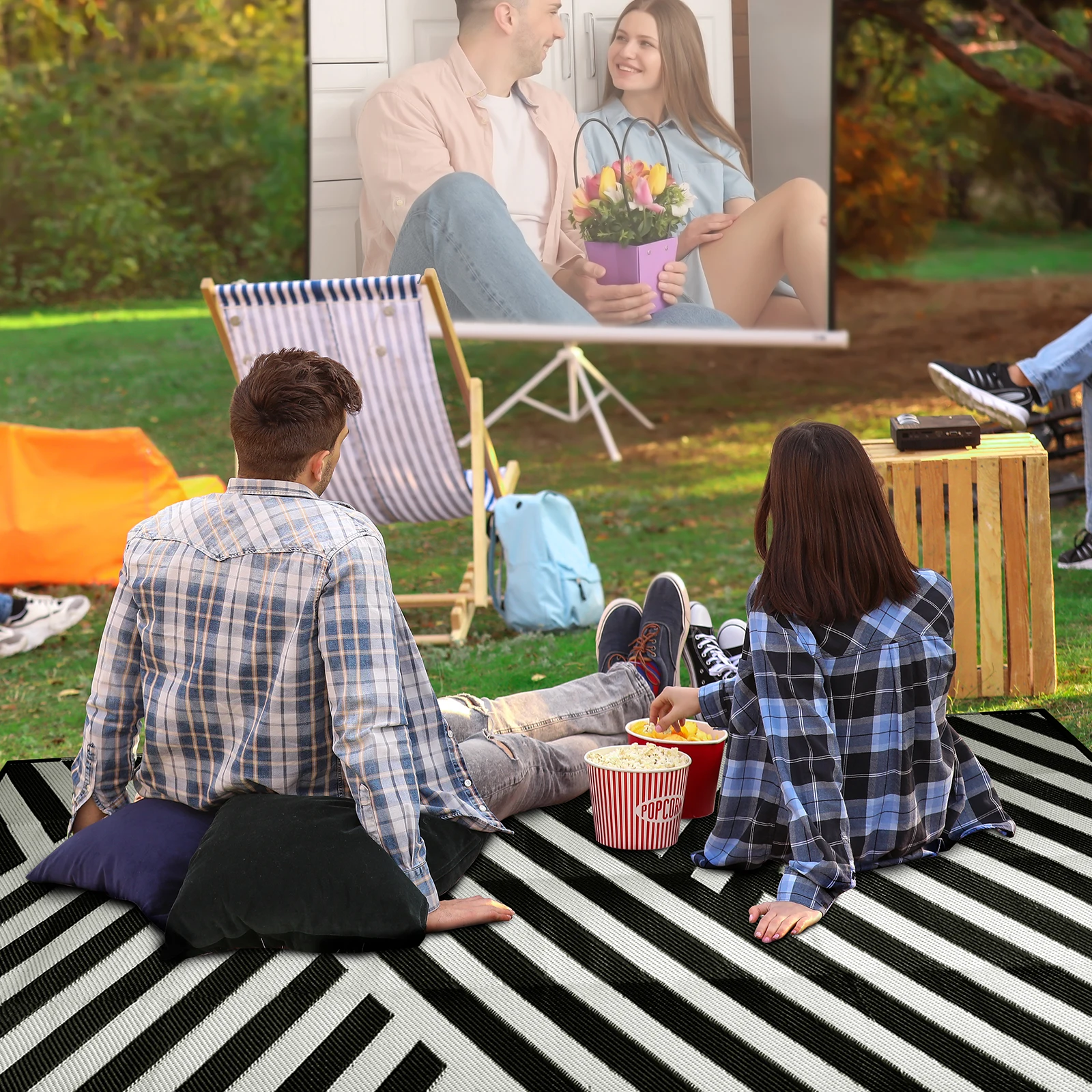 Outdoor Rug for Patio Clearance,Waterproof Mat,Reversible Mats, Plastic Straw Rug, Modern Area Rug for RV, Patio, Backyard