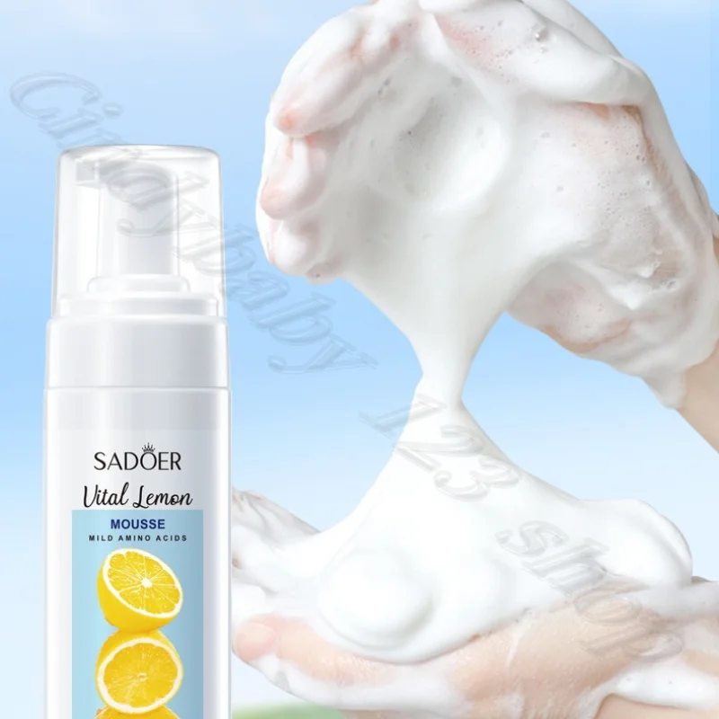 Lemon Amino Acid Oil Control Cleansing Mousse Foam Cleansing Pore Moisturizing Brightening Skin Color Cleanser 150g