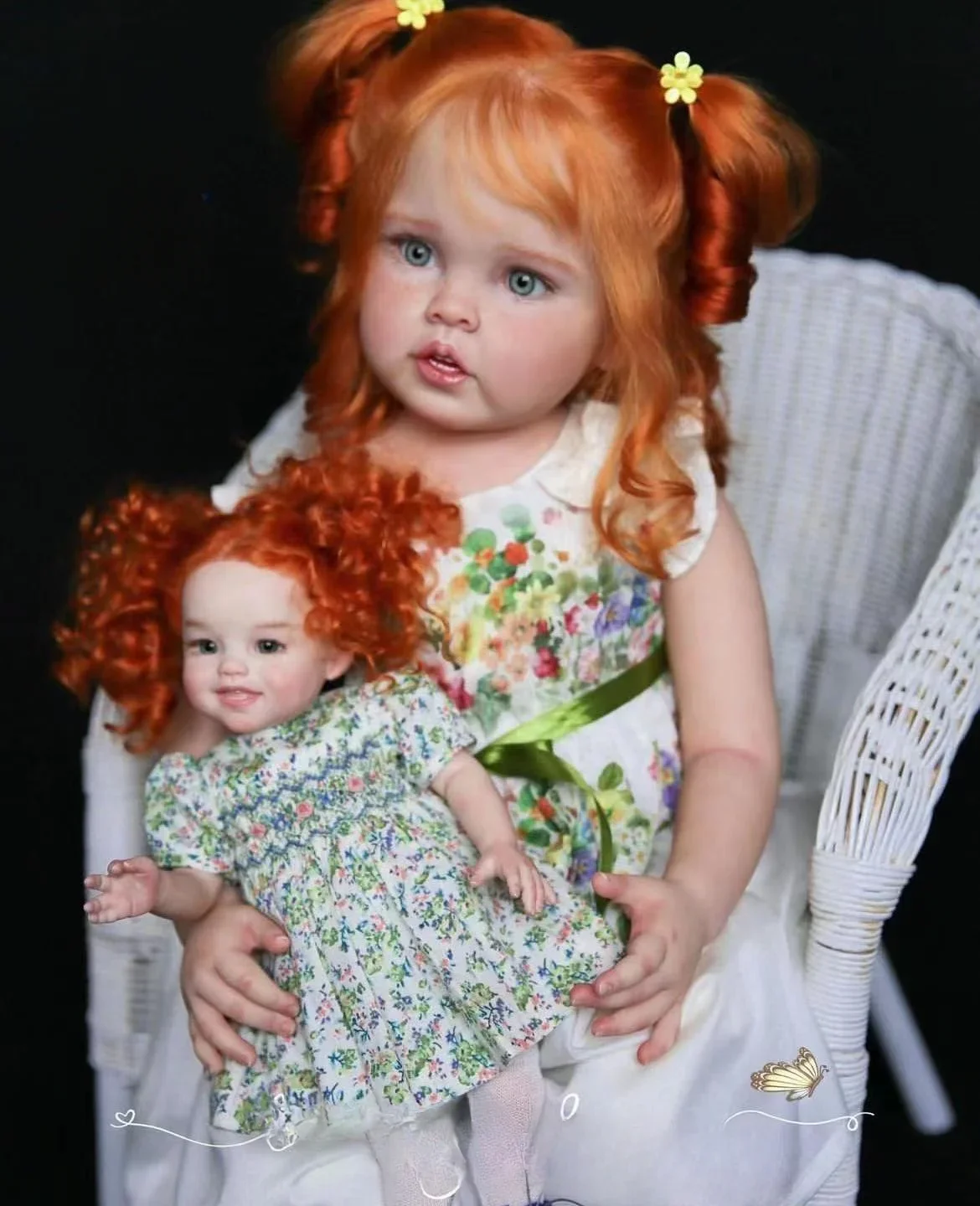 Boneca bebê reborn de 32 polegadas, fornecimento limitado personalizado, cressida com cabelo longo encaracolado laranja enraizado à mão, boneca já acabada