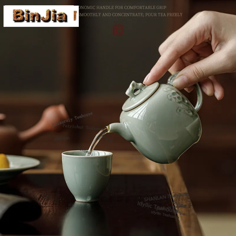 BAEJORIA 180ml Relief Banana Moonlight Teapot Handmade Tea Infuser Pot Tea Maker Kettle With Ball Hole Tea Items Supplies Gift