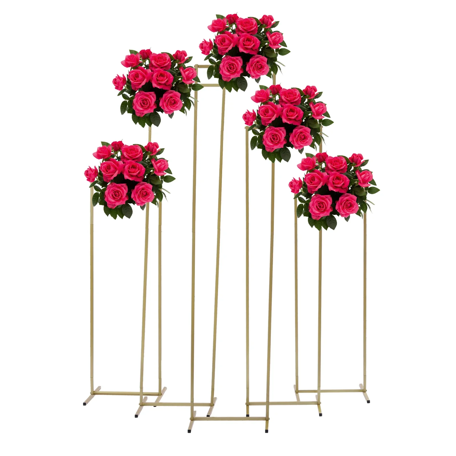

5Pack Wedding Flower Stands Gold Metal Vase Plants Display Holder For Weddings, Birthdays, Proposals, Graduations