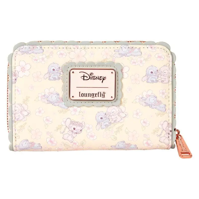 

Loungefly Lilo&Stitch Cartoon Bag Stitch Angel Women Cherry Blossom Printed Zipper Wallet Fashion Card Girl'S Christmas Gifts