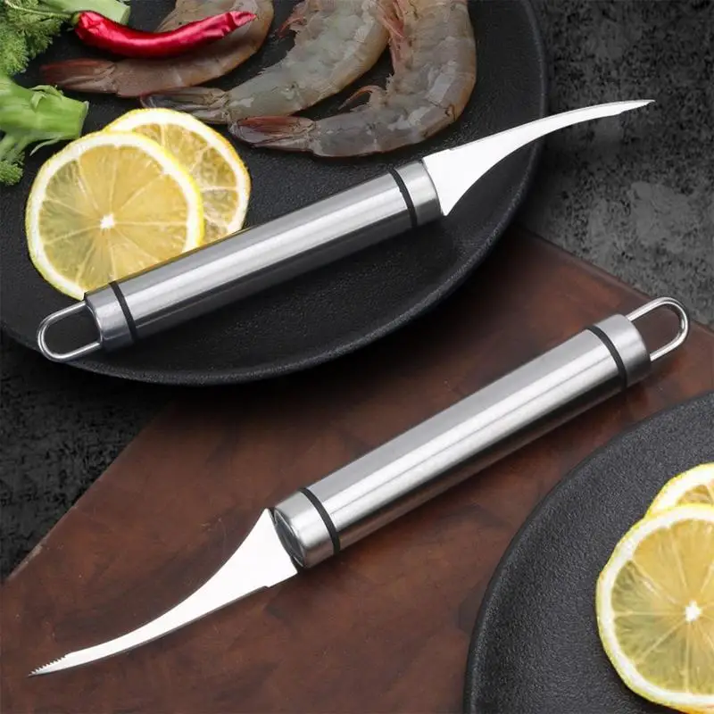 Shrimp Line Knives Stainless Steel Shrimp Cleaner Knives With Handle 420 Stainless Steel Shrimp Deveiner Tool For Seafood Knives