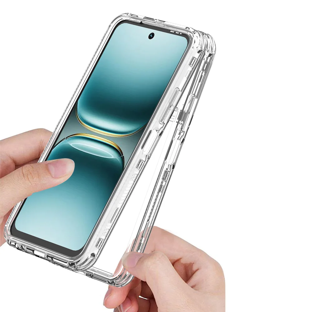 3 في 1 حافظة هاتف متينة مضادة للصدمات لهاتف Tecno Spark Go 2 Pop 10 4G إطار من البلاستيك الصلب غطاء خلفي من الأكريليك الشفاف من البولي يوريثان