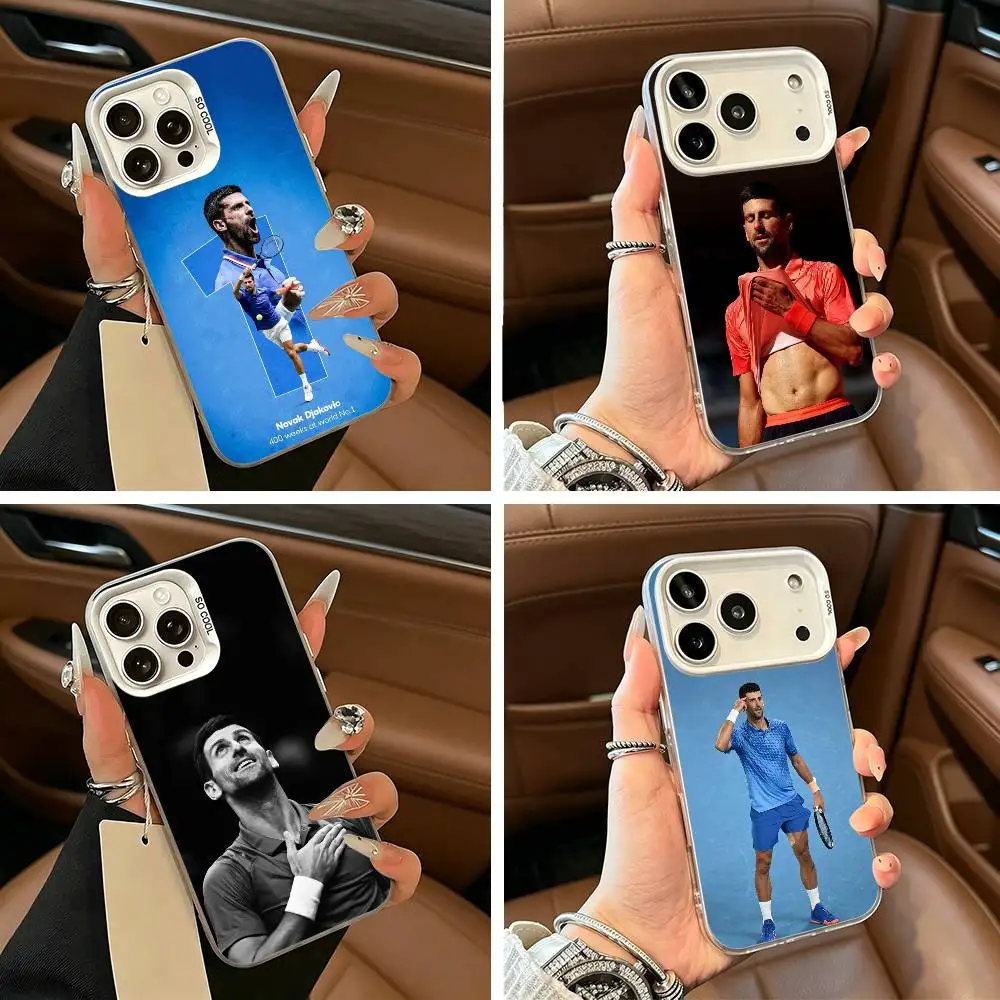 Tennis GOAT Novak Djokovic Phone Case For iPhone 17,16,15,14,13,12,11 Plus,Pro Max,XS,white silver phone case