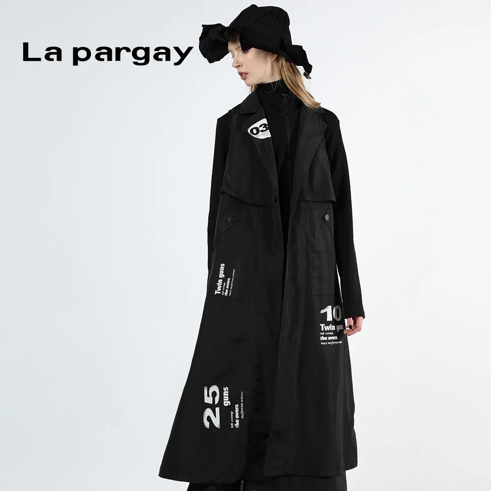 

Napaj Two-Piece Loose Casual Outerwear Long Coat Women's Autumn Winter Street Sle Polyester Fiber Printed Splicing ket