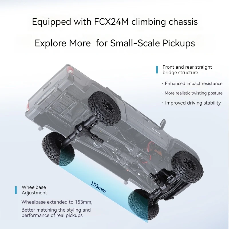 FCX24M 2025 RC simulatie klimauto - FMS 1/24 off-road speelgoed met afstandsbediening voor kinderen