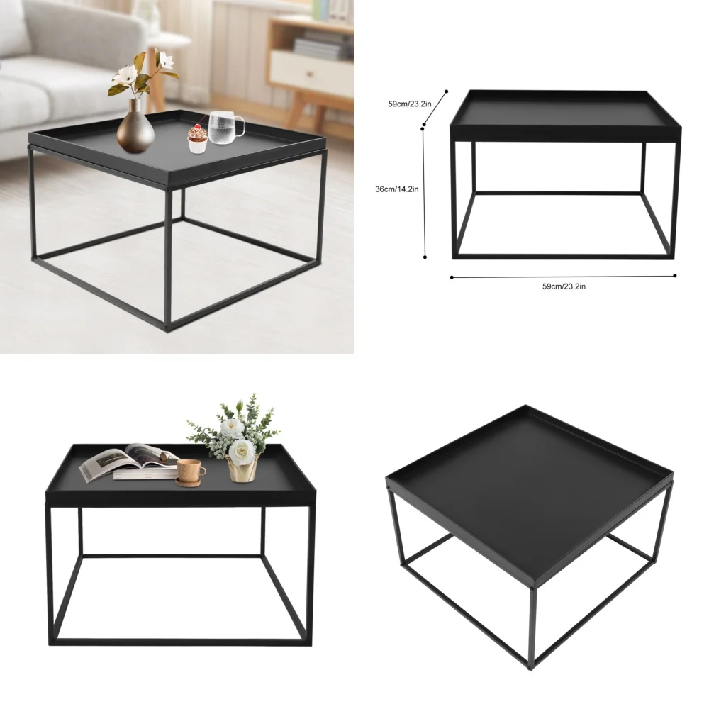 

Café TablesModern Square Coffee Table Elegant End Side Table Display Stand for Home or Office Use