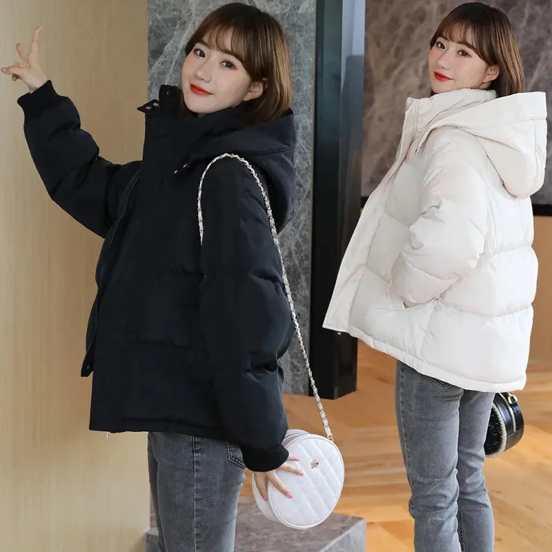 Chaqueta acolchada de algodón para mujer, abrigo con capucha, moda de invierno, diseño de tamaño pequeño, ropa de abrigo con sentido de pan