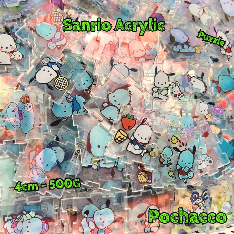 

4 см Sanrio акриловый мультфильм милый Pochacco лазерная головоломка модель здания ручка коробка для салфеток коробка для хранения кубик Рубика DIY патч