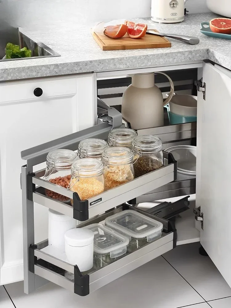 Basket Stainless Steel Cabinet Kitchen Basket Kitchen Cabinet Pot Dishes Seasoning