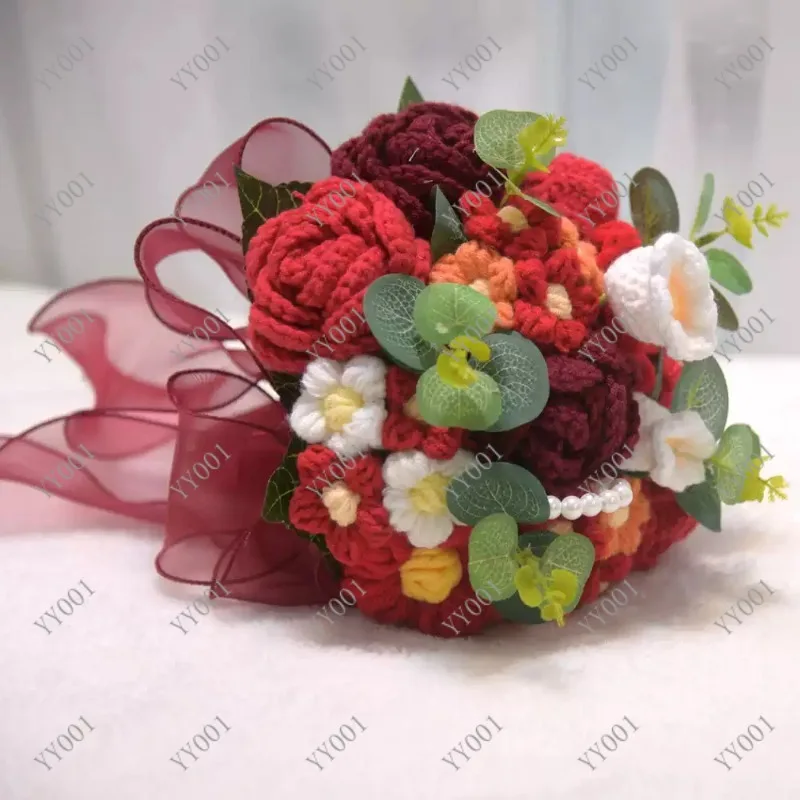 

Bride Wedding Bouquet Hand Knitted Knitted Roses