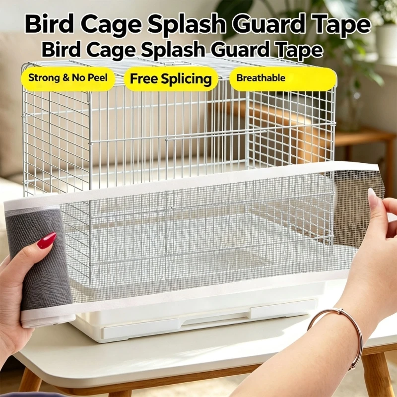 Bird Cage Screen Repair Tape for Pet Bird Owners, Fine Adhesive Mesh Roll for Worn Cage Area and Gaps Coverage, Splatter B03E