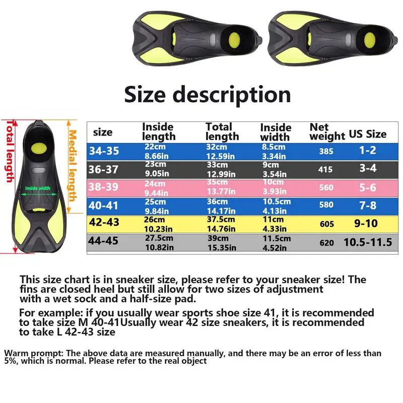 Pinne da nuoto pinne da Snorkeling portatili pinne da immersione subacquee pinne da immersione antiscivolo Full Foot Swim Flipper attrezzatura da