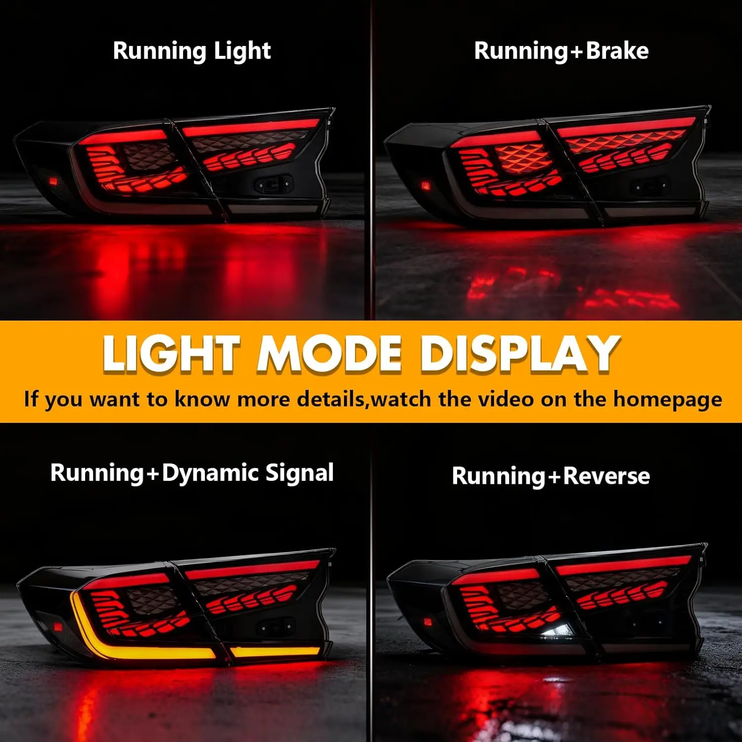 Sequential LED Tail Lights For Honda Accord 10th Gen Refresh 2018-2022 CyberScale Style Startup Animation Taillight Dynamic Turn Signal Lights Brake Reverse Light Rear Lamps Assembly