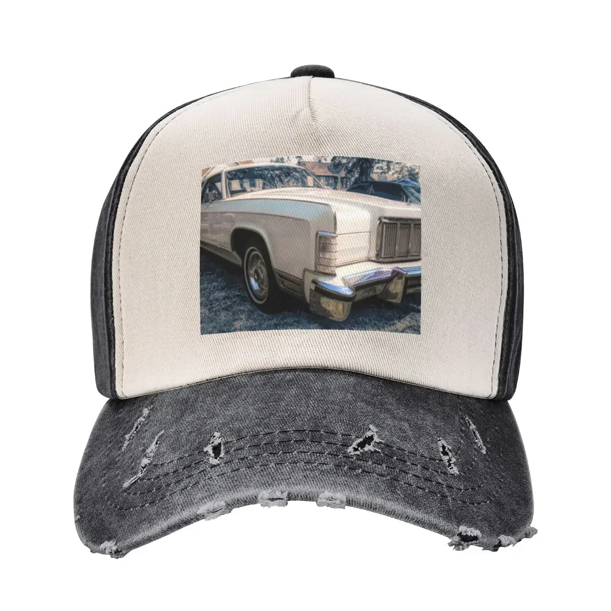 

White 1976 Lincoln Continental Front Baseball Cap Golf Wear derby hat Golf Hat Beach Girl Men's