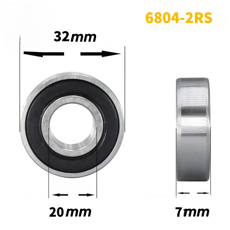 4Pcs  6804 6805 6806 6807-2RS Thin Wall Rubber Sealed Deep Groove Ball Bearings