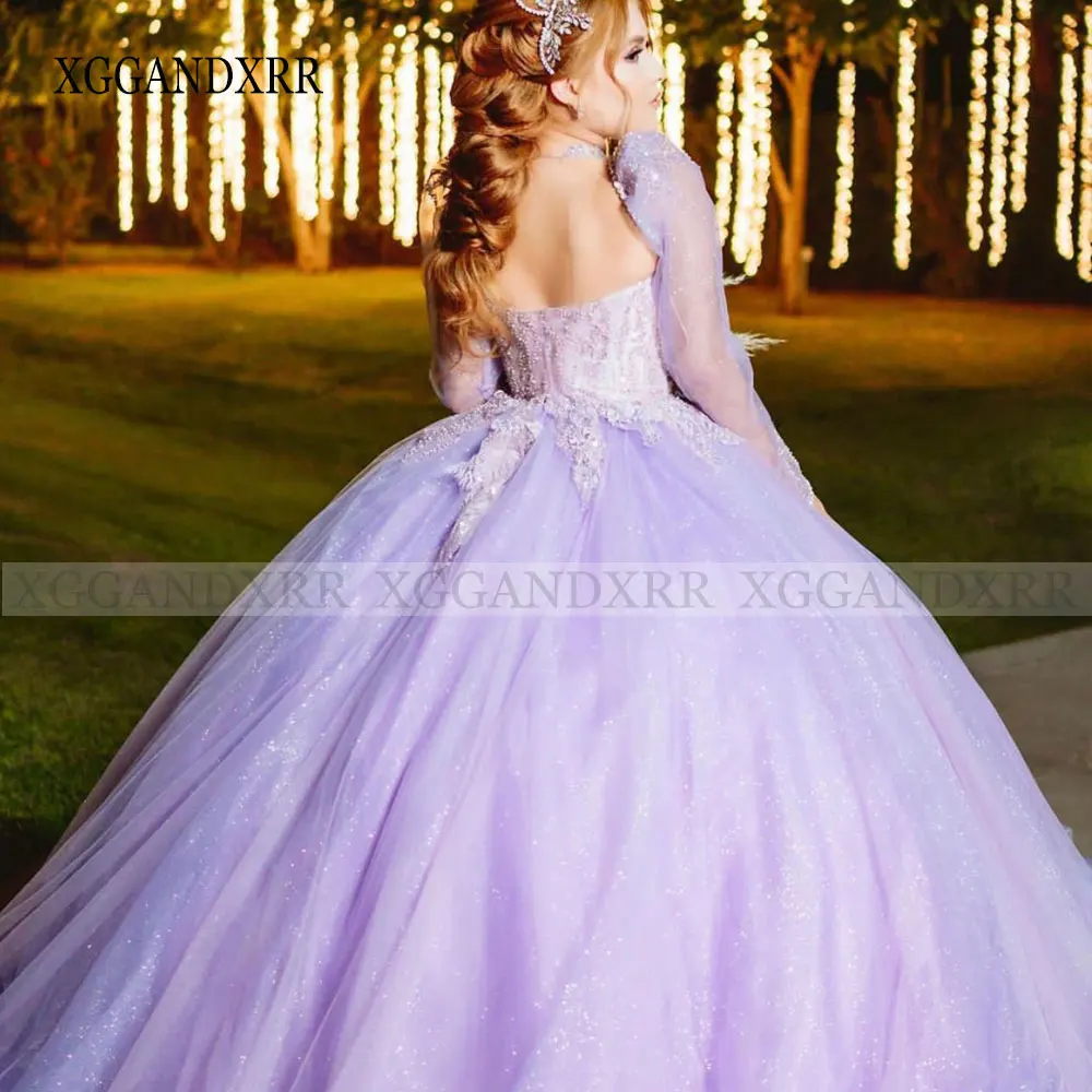 Lilac Quinceanera Dress 2024 with Jacket Luxury Sweetheart Ball Gown Prom Party Sweet 15 16 Years Girl Birthday Bridal Gown