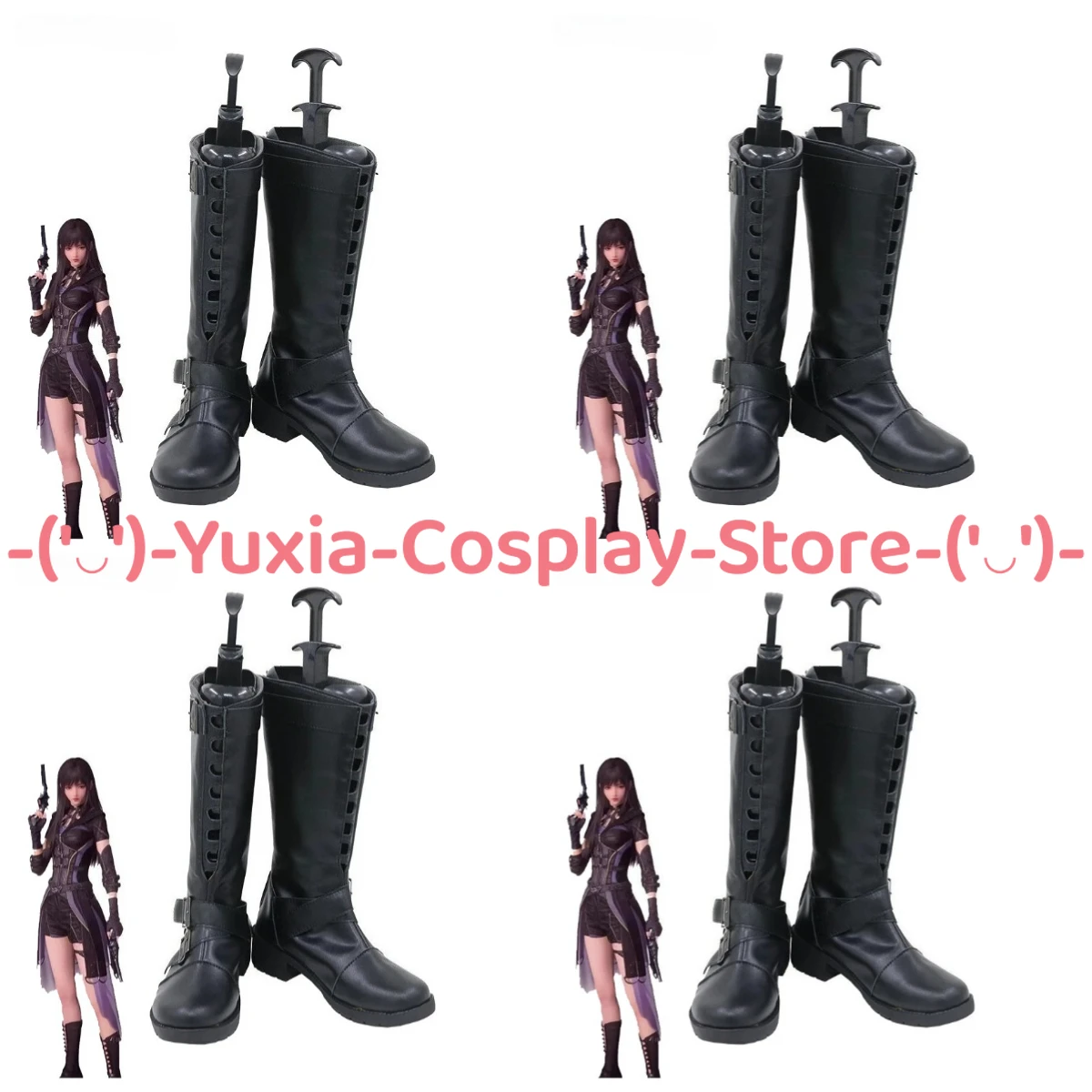 Yuxiacosplay! Buty do cosplayu Love and Deepspace Heroines, rekwizyt postaci z gry, skórzane botki z PU, kostium na Halloween, karnawał, imprezę.