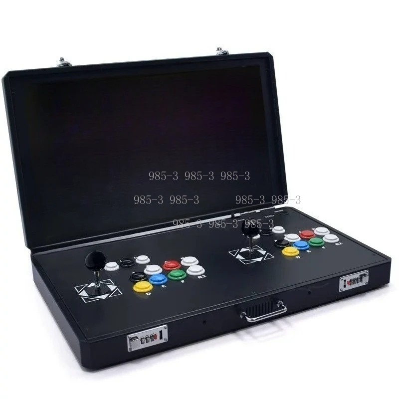 Dual joystick fighting game machine portable retro design with multi games and television output