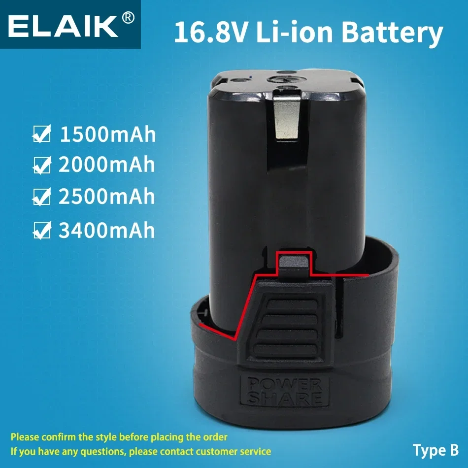 

2pcs 16.8V 2A lithium battery for electric tools is suitable for screwdrivers, drills, and other paired electric tools