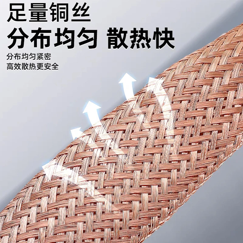 1m Copper Braided with Copper Grounding Wire, Tinned Flat Copper Soft Connection Conductive Tape, Bridge Cross Wiring 1.5/2.5/4/6/8/10/12/16/20/25/35 Square Grounding Lead