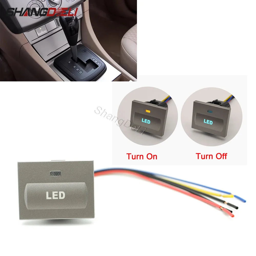 Botón de interruptor de encendido de luz antiniebla LED plateado para coche con cable de conexión para Ford Focus 2 2004-2010 mk2 Transit Accesorios