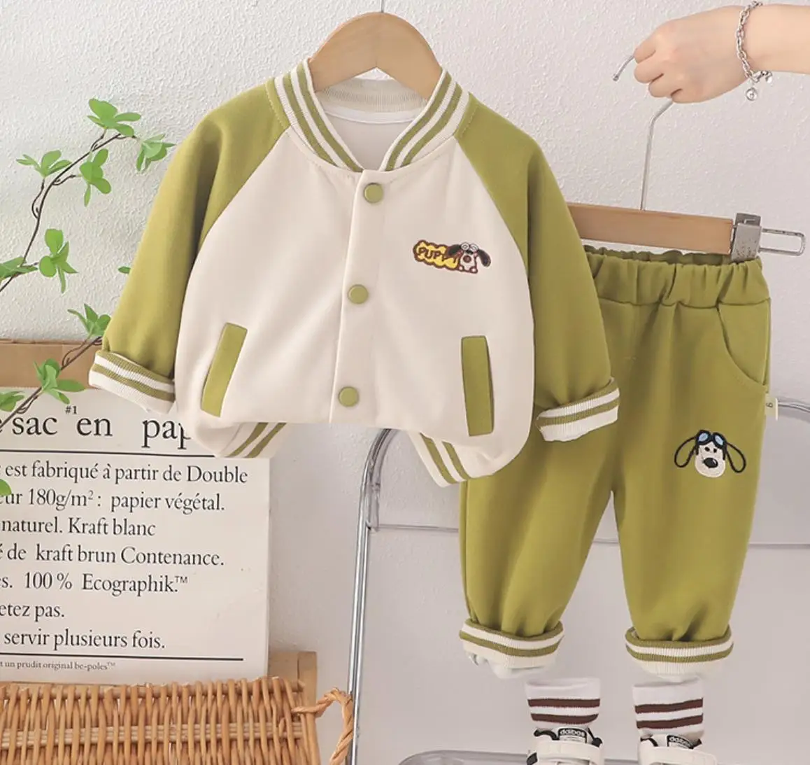 

Toddler Baby Boys Clothes Set 2024 Autumn Kids Cartoon Embroidery Cardigan Coat Jacket+Pants Casual Tracksuits Infant Outfits