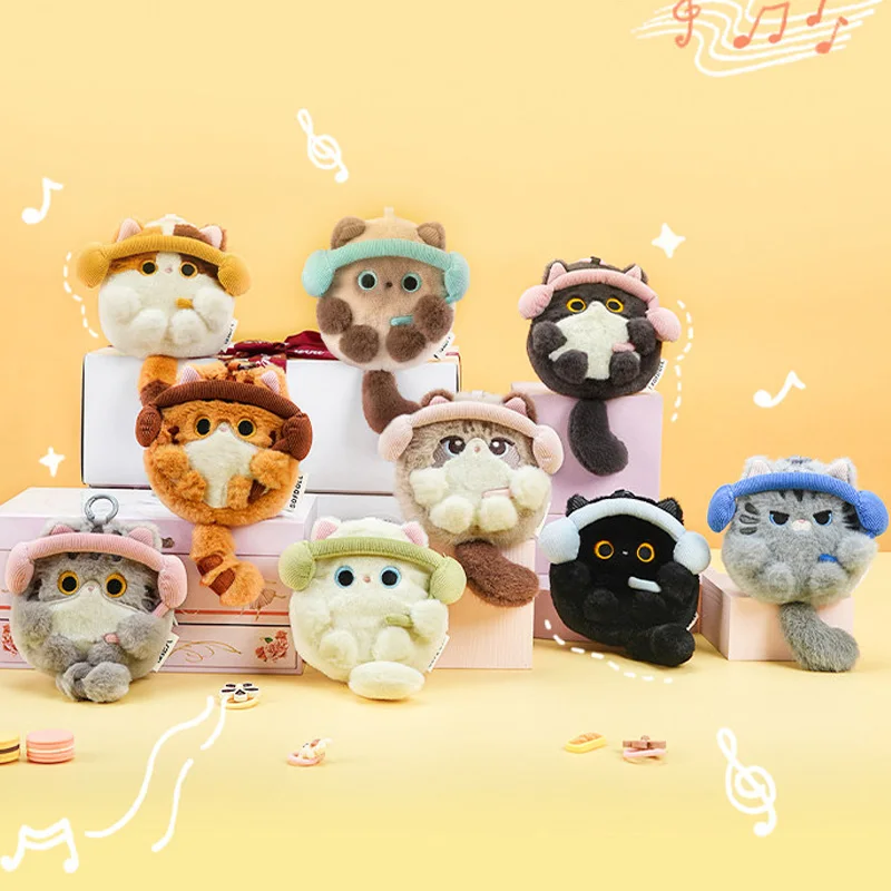 Estuche para Auriculares Bluetooth con Diseño de Gato de Peluche, Monedero Portátil, Llavero, Bolsa de Almacenamiento, Regalo Sorpresa de Cumpleaños para Niños