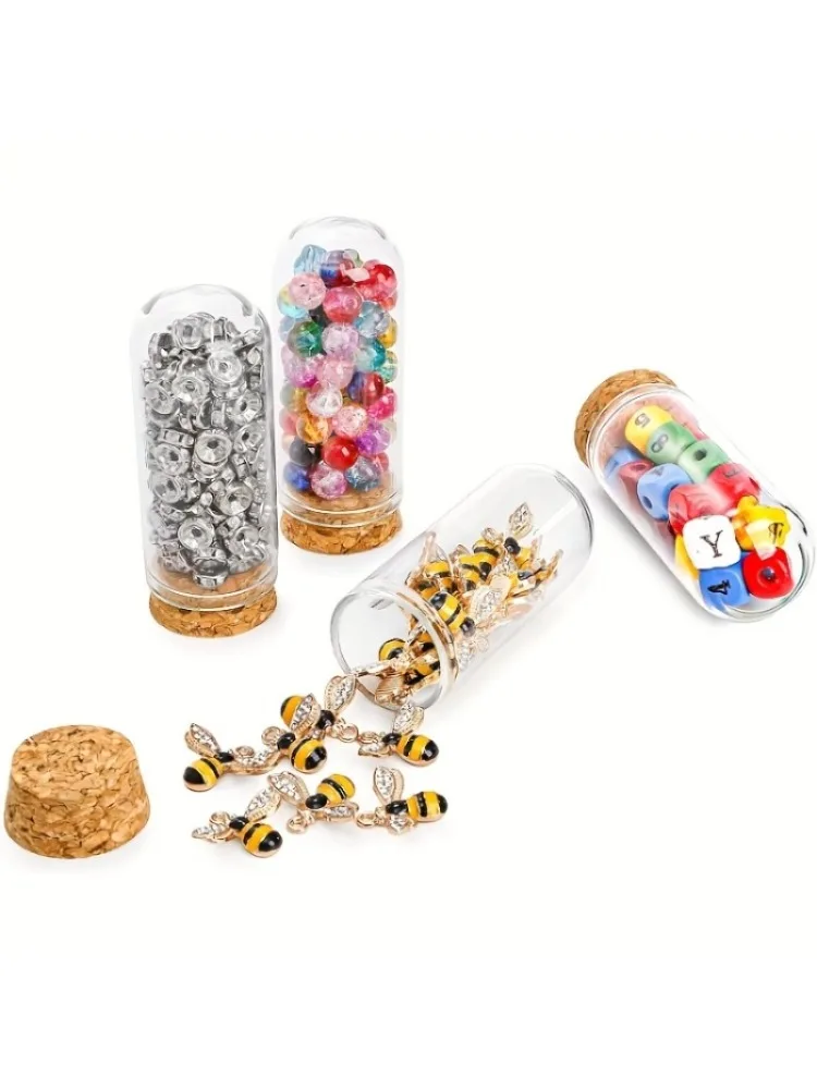 40 stks Glazen Cloche Bell Potten met Kurk Deksels 3x8 cm Dome Display Containers Elegante Decoratieve Bericht Flessen Thuis Bruiloft Decor - afbeelding 2