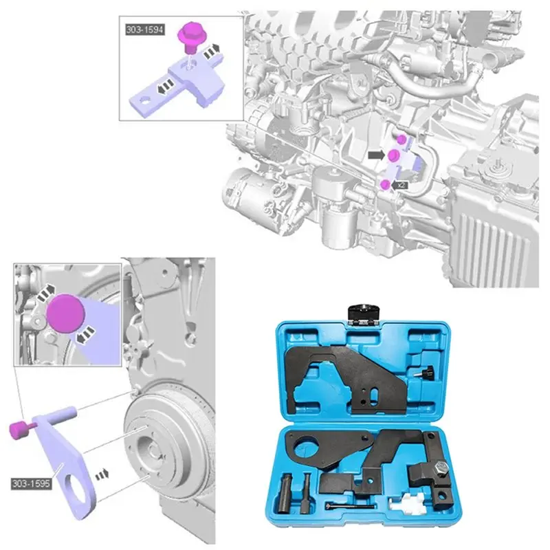Engine Camshaft Timing Lock Tool For Jaguar Land Rover Evoque 2.0T Ford 2.0 Scti Ecoboost Ti-VCT Mondeo Focus