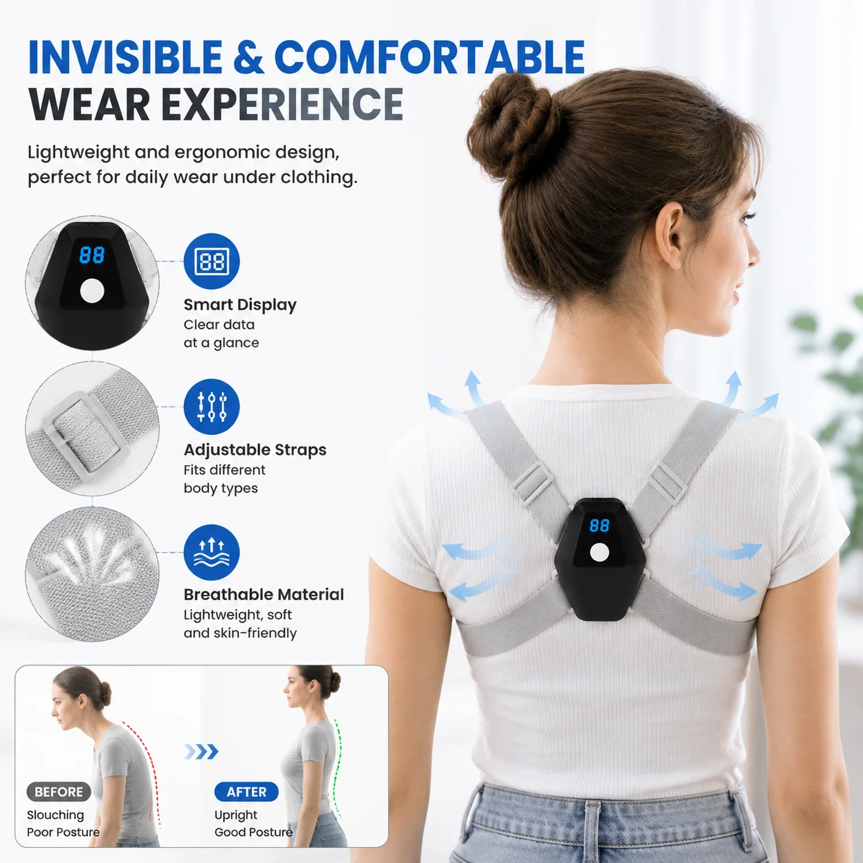 Sensörlü Titreşim Uyarılı Giyi - Smart Posture Sensor incelemesi ve fiyatı